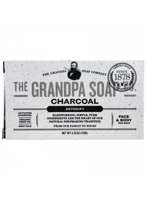Grandpa's, Face & Body Bar Soap, Detoxify, Charcoal, 4.25 oz (120 g)