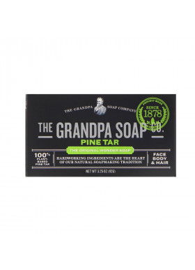 Grandpa's, Face Body & Hair Bar Soap, Pine Tar, 3.25 oz (92 g)