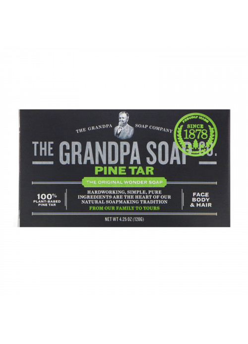 Grandpa's, Face Body & Hair Bar Soap, Pine Tar, 4.25 oz (120 g)