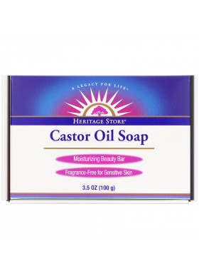 Heritage Store, Castor Oil Soap, Moisturizing Beauty Bar, 3.5 oz (100 g)
