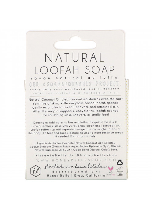 Honey Belle, Natural Loofah Soap, Eucalyptus Peppermint, 5 oz (140 g)