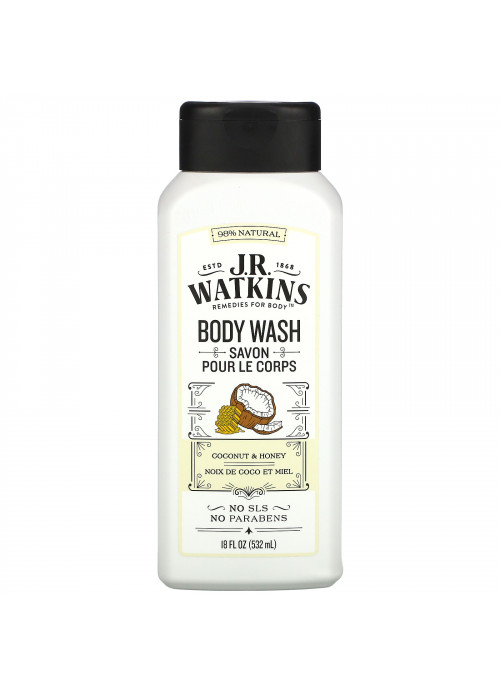 J R Watkins, Body Wash, Coconut & Honey, 18 fl oz (532 ml)