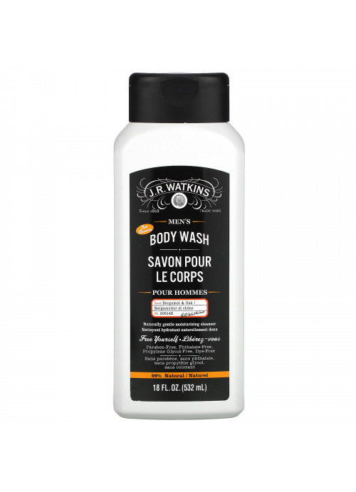 J R Watkins, Men's Body Wash, Bergamot & Oak, 18 fl oz (532 ml)