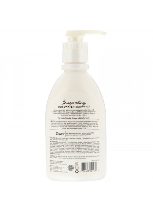 Jason Natural, Body Wash, Invigorating Rosewater, 30 fl oz (887 ml)