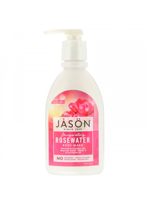Jason Natural, Body Wash, Invigorating Rosewater, 30 fl oz (887 ml)