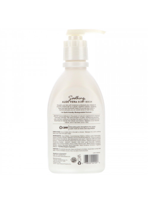 Jason Natural, Pure Natural Body Wash, Soothing Aloe Vera, 30 fl oz (887 ml)