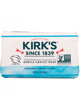 Kirk's, 100% Premium Coconut Oil Gentle Castile Soap, Original Fresh Scent, 1.13 oz (32 g)