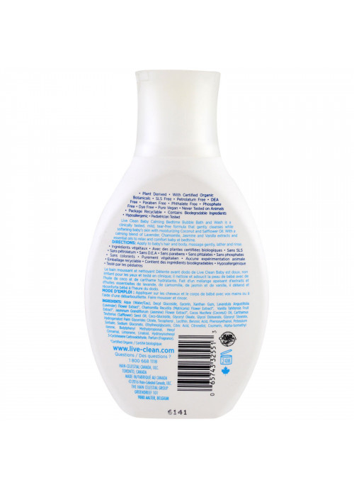 Live Clean, Baby, Calming Bedtime, Bubble Bath & Wash, 10 fl oz (300 ml)