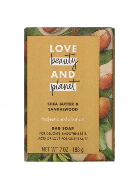 Love Beauty and Planet, Majestic Exfoliation, Bar Soap, Shea Butter & Sandalwood, 7 oz (198 g)