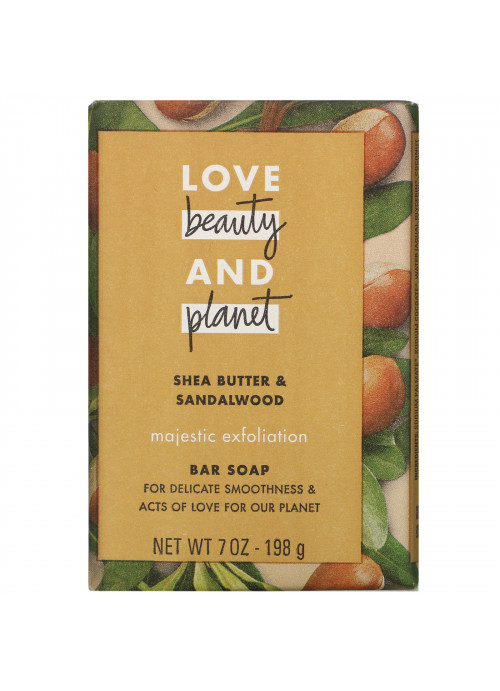 Love Beauty and Planet, Majestic Exfoliation, Bar Soap, Shea Butter & Sandalwood, 7 oz (198 g)