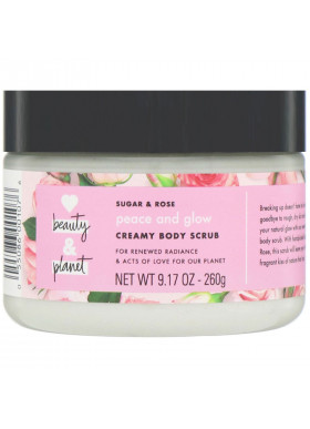 Love Beauty and Planet, Peace and Glow, Creamy Body Scrub, Sugar & Rose, 9.17 oz (260 g)