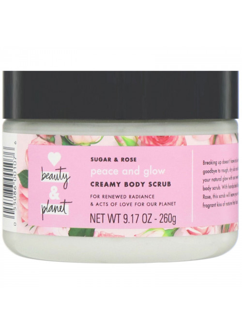 Love Beauty and Planet, Peace and Glow, Creamy Body Scrub, Sugar & Rose, 9.17 oz (260 g)