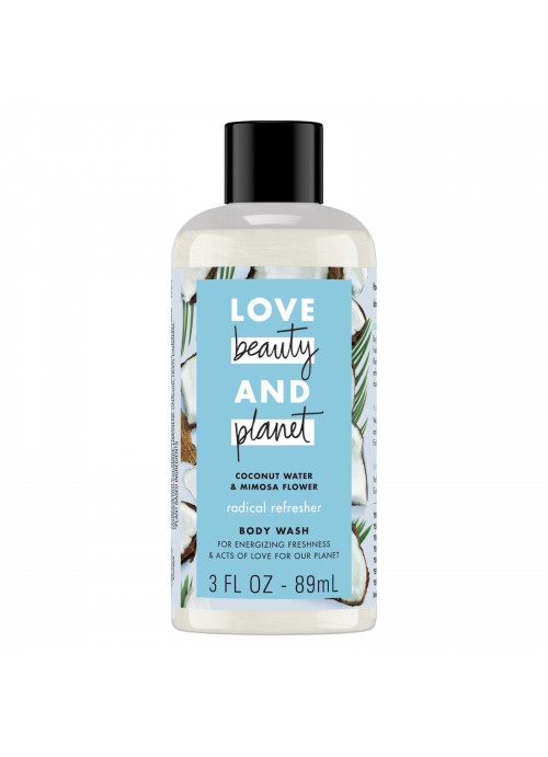 Love Beauty and Planet, Radical Refresher Body Wash, Coconut Water & Mimosa Flower, 3 fl oz (89 ml)