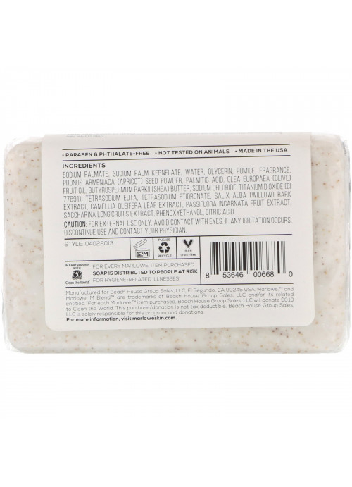 Marlowe, Men's Body Scrub Soap Bar, No. 102, 7 oz (198.4 g)