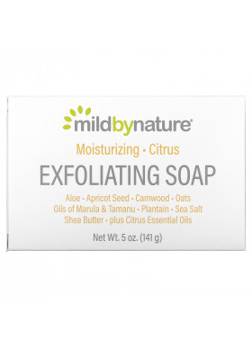 Mild By Nature, Exfoliating Bar Soap, with Marula & Tamanu Oils plus Shea Butter, Citrus, 5 oz (141 g)