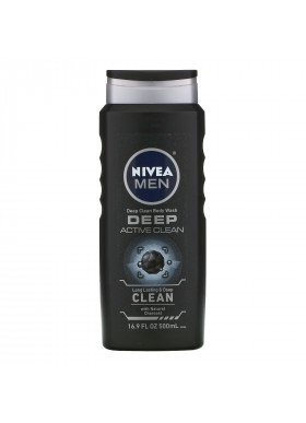 Nivea, Men, Deep Clean Body Wash, Deep Active Clean, 16.9 fl oz (500 ml)