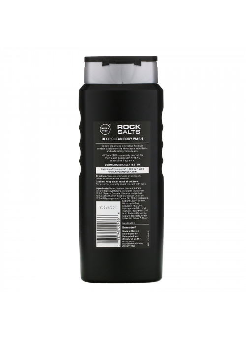 Nivea, Men, Deep Clean Body Wash, Rock Salts, 16.9 fl oz (500 ml)