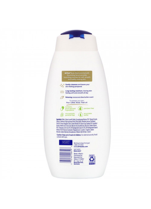 Nivea, Pampering Body Wash, Cocoa & Shea Butter, 20 fl oz (591 ml)