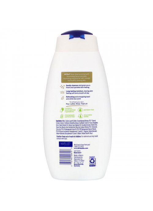 Nivea, Refreshing Body Wash, Basil & White Tea, 20 fl oz (591 ml)