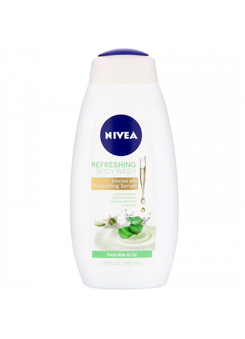 Nivea, Refreshing Body Wash, Fresh Aloe & Lily,  20 fl oz (591 ml)