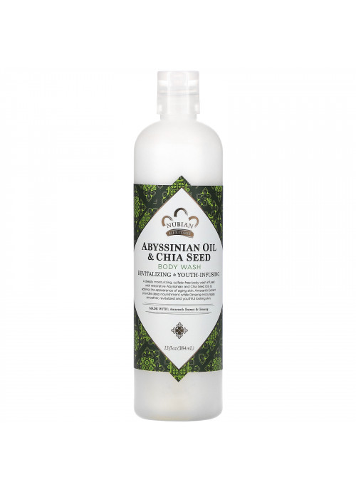 Nubian Heritage, Abyssinian Oil & Chia Seed Body Wash,  13 fl oz (384 ml)