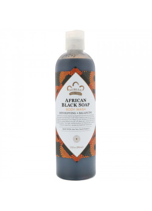 Nubian Heritage, Body Wash, African Black Soap, 13 fl oz (384 ml)
