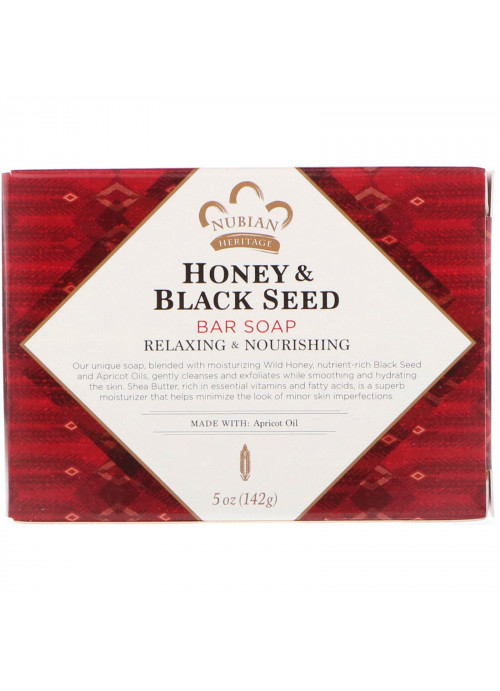 Nubian Heritage, Honey & Black Seed Bar Soap, 5 oz (142 g)