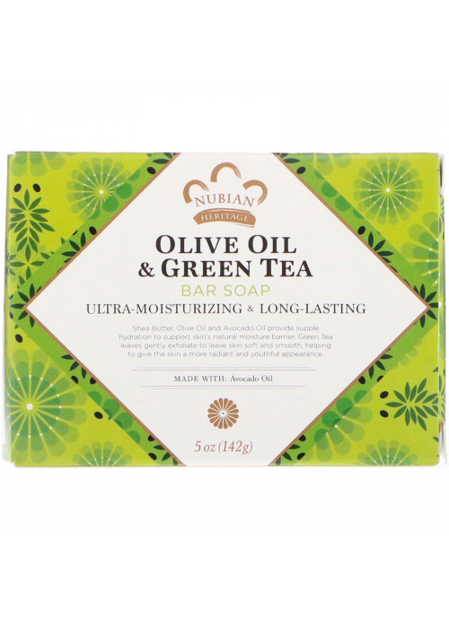Nubian Heritage, Olive Oil & Green Tea Bar Soap, 5 oz (142 g)