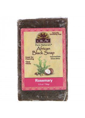Okay Pure Naturals, African Black Soap, Rosemary, 5.5 oz (156 g)