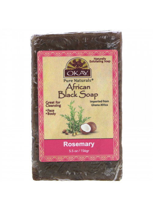 Okay Pure Naturals, African Black Soap, Rosemary, 5.5 oz (156 g)
