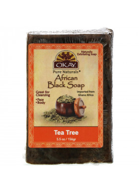 Okay Pure Naturals, African Black Soap, Tea Tree, 5.5 oz (156 g)
