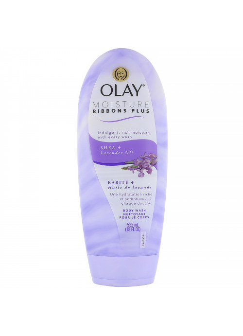 Olay, Moisture Ribbons Plus Body Wash, Shea + Lavender Oil, 18 fl oz (532 ml)