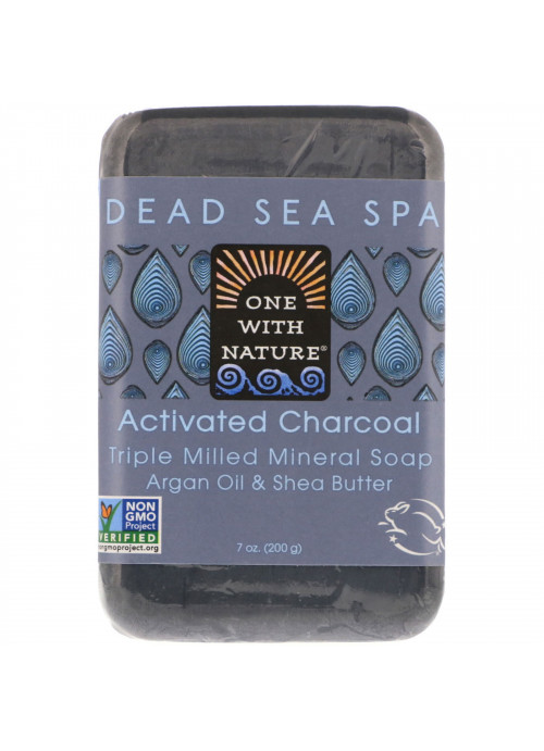 One with Nature, Triple Milled Mineral Soap Bar, Activated Charcoal, 7 oz (200 g)