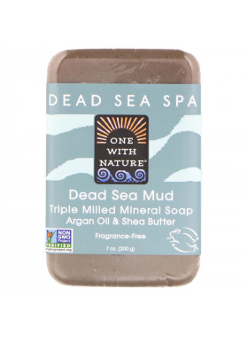 One with Nature, Triple Milled Mineral Soap Bar, Dead Sea Mud, Fragrance-Free, 7 oz (200 g)