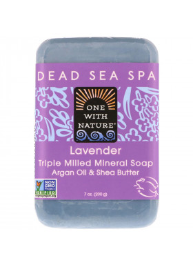 One with Nature, Triple Milled Mineral Soap Bar, Lavender, 7 oz (200 g)