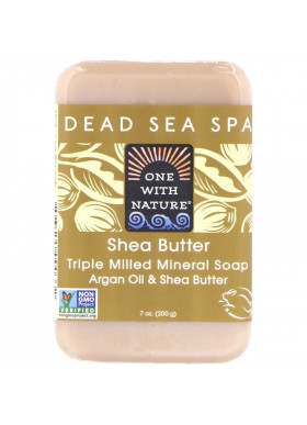 One with Nature, Triple Milled Mineral Soap Bar, Shea Butter, 7 oz (200 g)