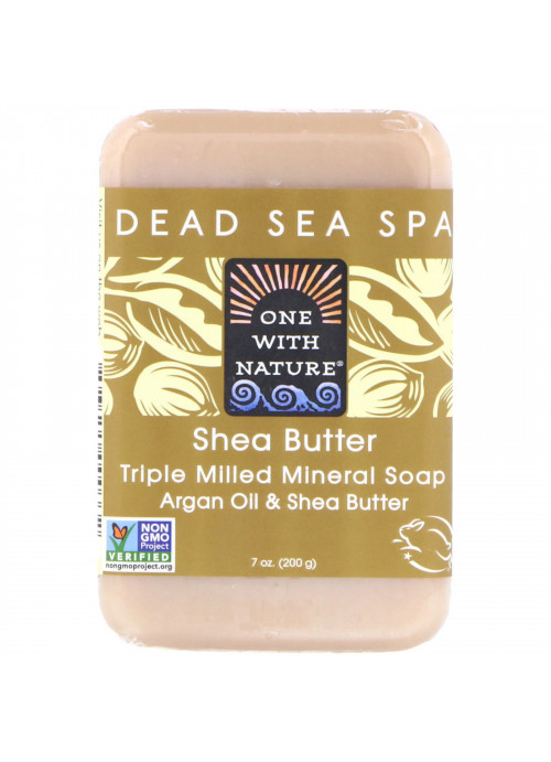 One with Nature, Triple Milled Mineral Soap Bar, Shea Butter, 7 oz (200 g)