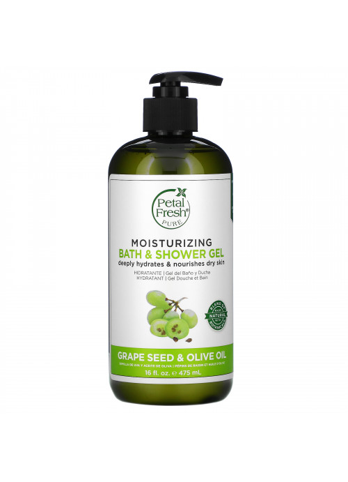 Petal Fresh, Moisturizing Bath & Shower Gel, Grape Seed & Olive Oil, 16 fl oz (475 ml)