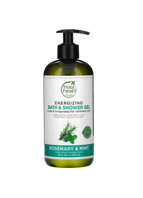 Petal Fresh, Pure, Energizing Bath & Shower Gel, Rosemary & Mint, 16 fl oz (475 ml)