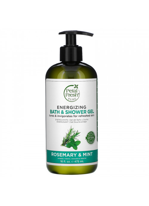 Petal Fresh, Pure, Energizing Bath & Shower Gel, Rosemary & Mint, 16 fl oz (475 ml)