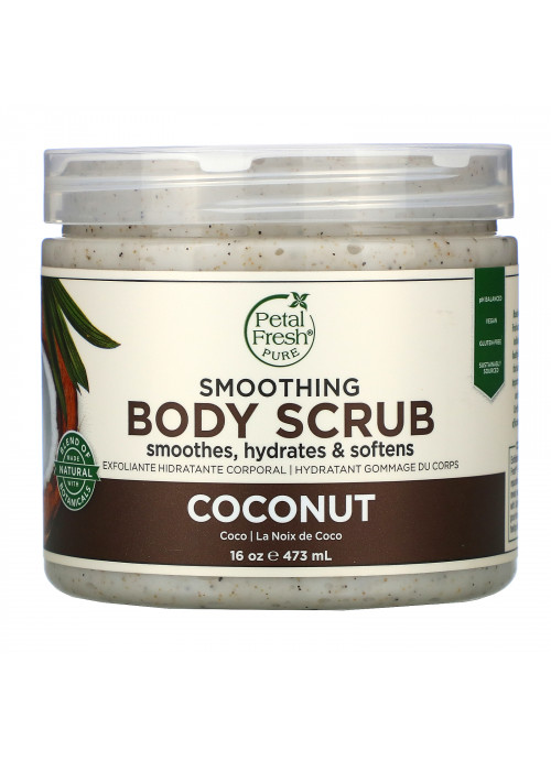 Petal Fresh, Smoothing Body Scrub, Coconut, 16 oz (473 ml)
