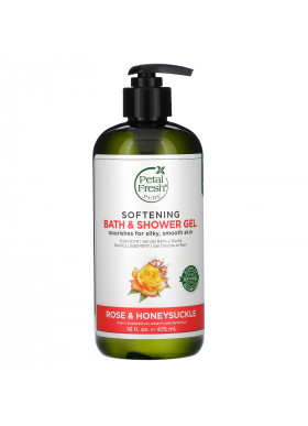 Petal Fresh, Softening Bath & Shower Gel, Rose & Honeysuckle, 16 fl oz (475 ml)