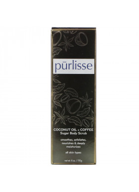 Purlisse, Coconut Oil + Coffee, Sugar Body Scrub, 6 oz (170 g)