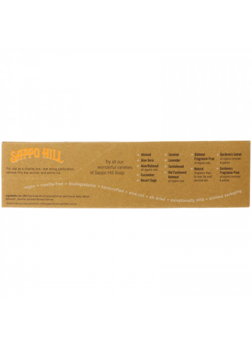 Sappo Hill, Glyceryne Cream Soap, Black Bamboo Activated Charcoal, 12 Bars, 3.5 oz (100 g) Each