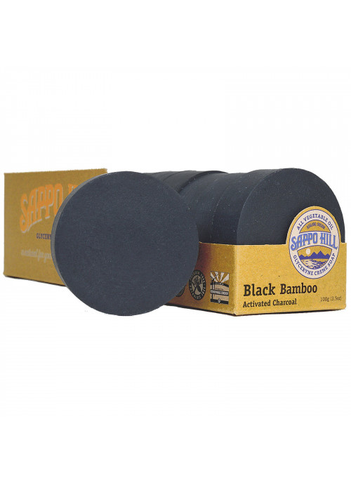 Sappo Hill, Glyceryne Cream Soap, Black Bamboo Activated Charcoal, 12 Bars, 3.5 oz (100 g) Each