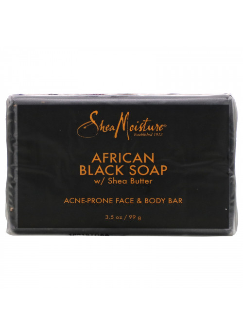 SheaMoisture, Acne Prone Face & Body Bar,  African Black Soap with Shea Butter, 3.5 oz (99 g)