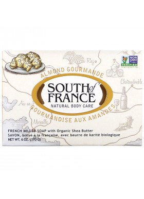 South of France, Almond Gourmande, French Milled Soap with Organic Shea Butter, 6 oz (170 g)