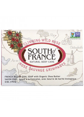 South of France, Climbing Wild Rose, French Milled Oval Soap with Organic Shea Butter, 6 oz (170 g)
