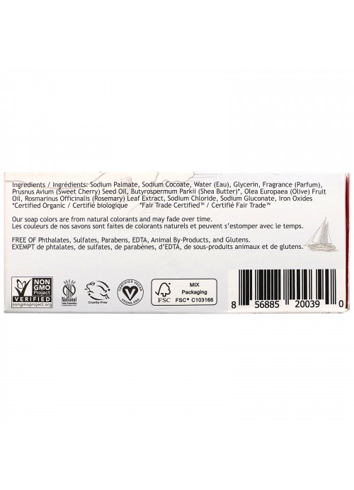 South of France, French Milled Bar Soap with Organic Shea Butter, Cherry Blossom, 6 oz (170 g)