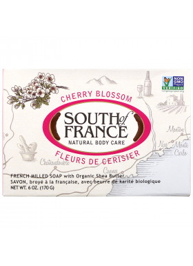 South of France, French Milled Bar Soap with Organic Shea Butter, Cherry Blossom, 6 oz (170 g)
